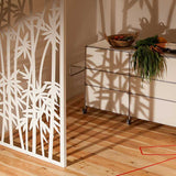 Bamboo screen lasercut white aluminium kitchen room divider