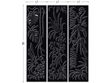 Forest screen black aluminum paravent laser cut 3D leaf design