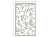 Parrots grey screen lasercut aluminium terrace and room divider