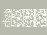 Quince white aluminum screens; outdoor room divider, wall decoration