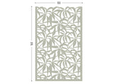 Schefflera grey screen lasercut aluminium outdoor divider
