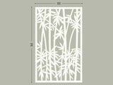 Bamboo white screen lasercut aluminum outdoor room divider