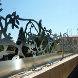 Parrots screen railing parapet lasercut raw aluminium terrace